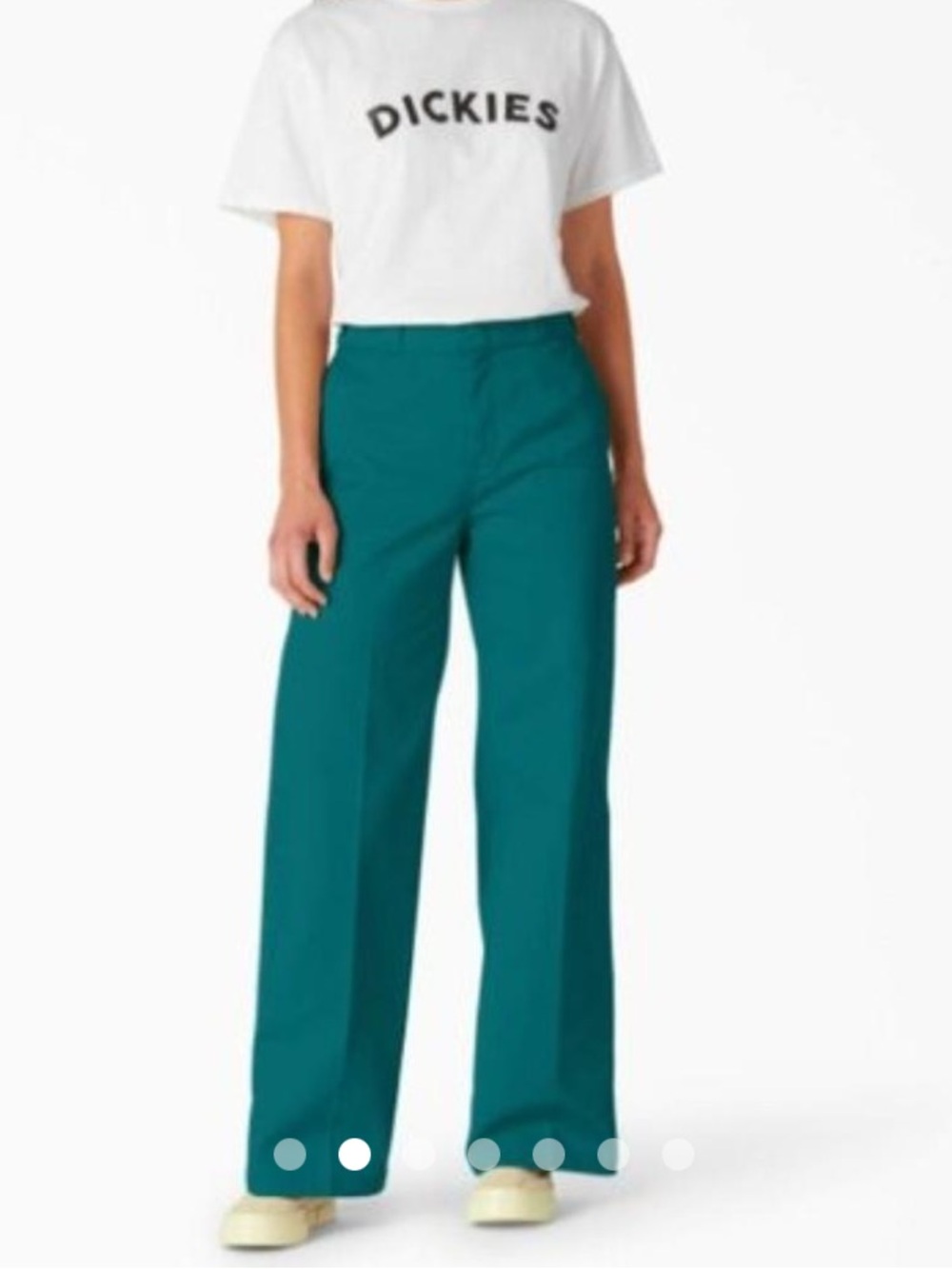 Dickies Teal Wide-Leg Work Pants for Women